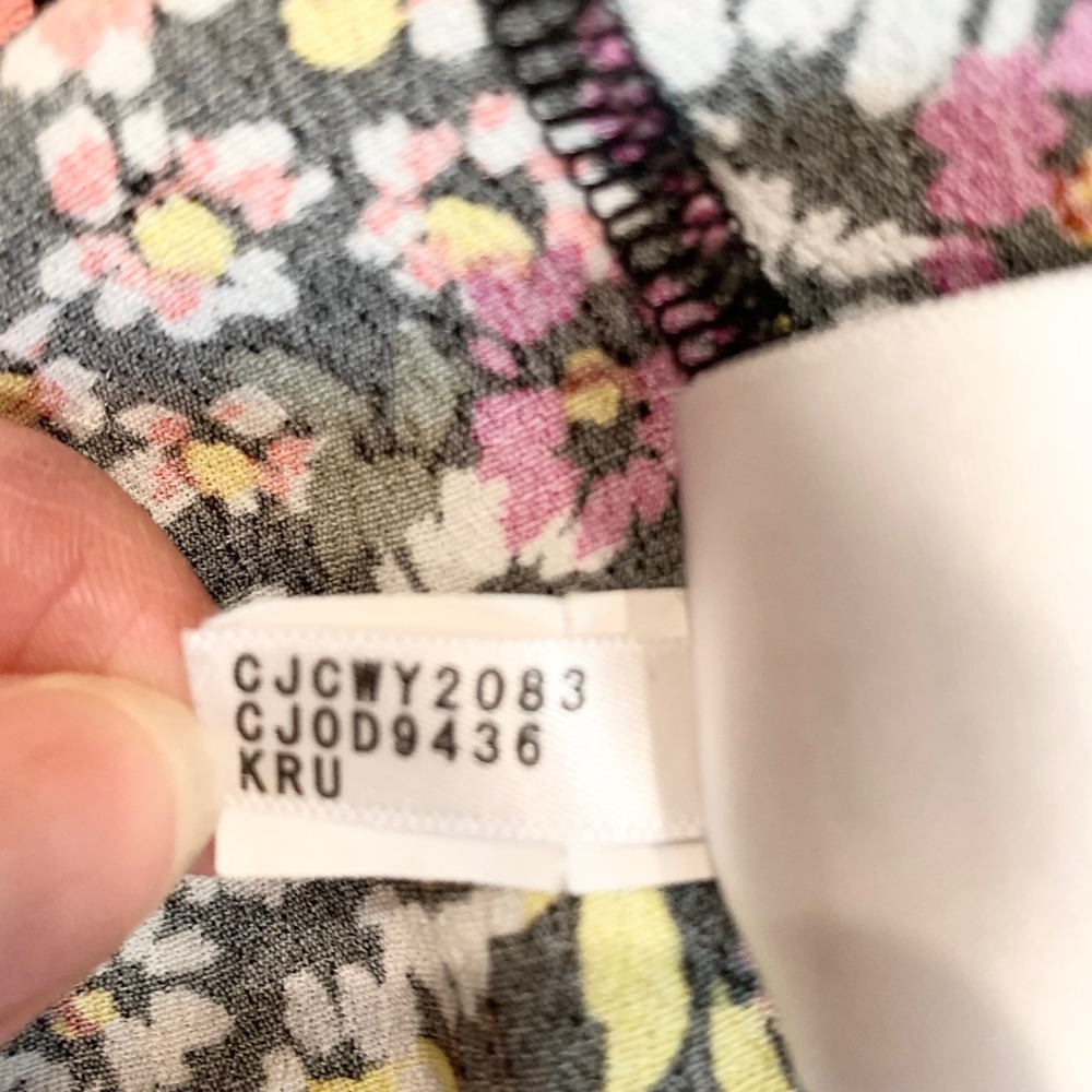 Calvin Klein Jeans Floral Midi Dress Womens M Black Pink Button Front Viscose - Picture 10 of 11